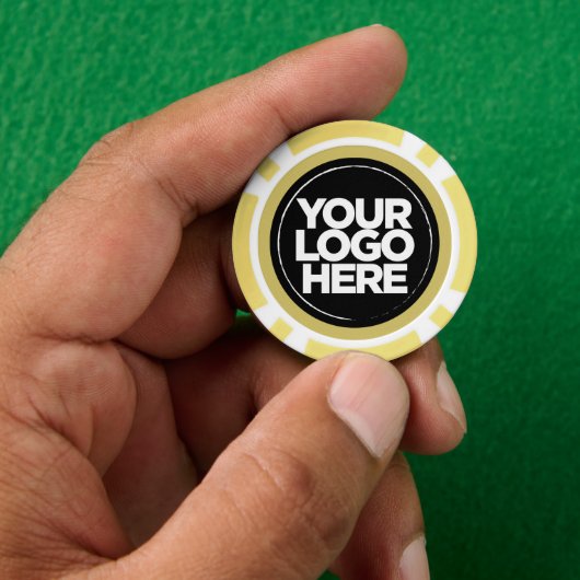 Personalized Logo and Text Cool Yellow Poker Chips (Hand)