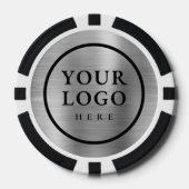 Personalized Logo and Text Faux Silver Metal Poker Chips (Voorkant)