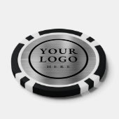 Personalized Logo and Text Faux Silver Metal Poker Chips (Enkel)