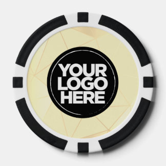 Personalized Logo and Text Geometric Gold Poker Chips