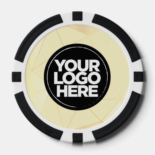 Personalized Logo and Text Geometric Gold Poker Chips (Voorkant)