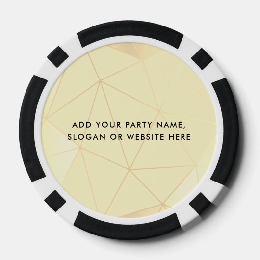 Personalized Logo and Text Geometric Gold Poker Chips (Achterkant)