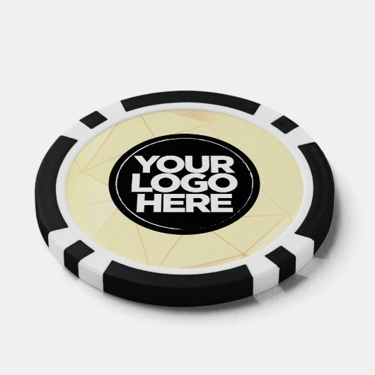 Personalized Logo and Text Geometric Gold Poker Chips (Enkel)