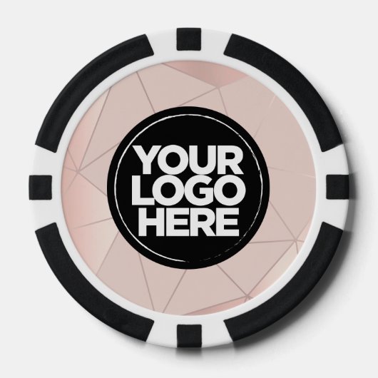 Personalized Logo and Text Geometric Pink Poker Chips (Voorkant)