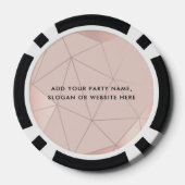 Personalized Logo and Text Geometric Pink Poker Chips (Achterkant)