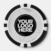 Personalized Logo and Text Geometric Silver Poker Chips (Voorkant)