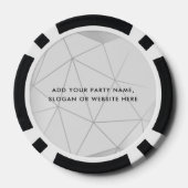 Personalized Logo and Text Geometric Silver Poker Chips (Achterkant)