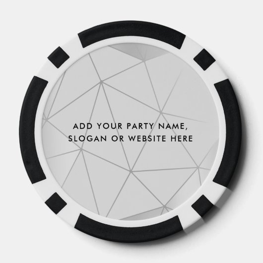 Personalized Logo and Text Geometric Silver Poker Chips (Achterkant)