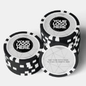 Personalized Logo and Text Geometric Silver Poker Chips (Opstapeling)