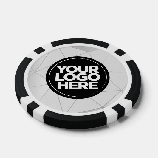 Personalized Logo and Text Geometric Silver Poker Chips (Enkel)