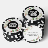 Personalized Logo and Text Holly Berry Christmas Poker Chips (Opstapeling)