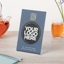 Personalized Logo and Text Simple Qr Code Reclamebord Met Voetstuk