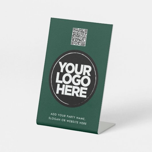 Personalized Logo and Text Simple Qr Code Reclamebord Met Voetstuk (Voorkant)