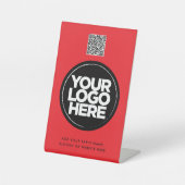 Personalized Logo and Text Simple Qr Code Reclamebord Met Voetstuk (Voorkant)
