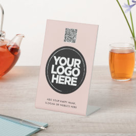 Personalized Logo and Text Simple Qr Code Reclamebord Met Voetstuk
