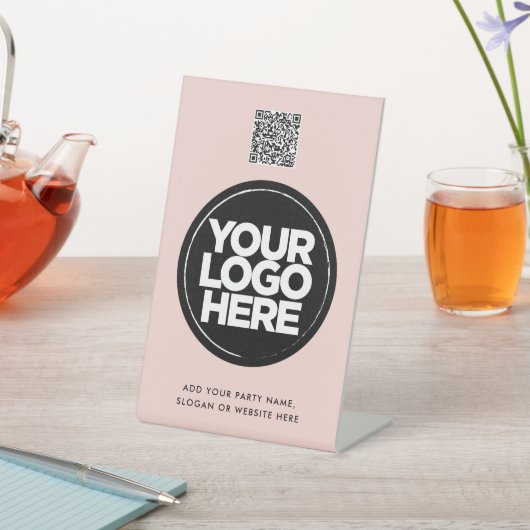 Personalized Logo and Text Simple Qr Code Reclamebord Met Voetstuk (Insitu)