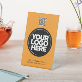 Personalized Logo and Text Simple Qr Code Reclamebord Met Voetstuk