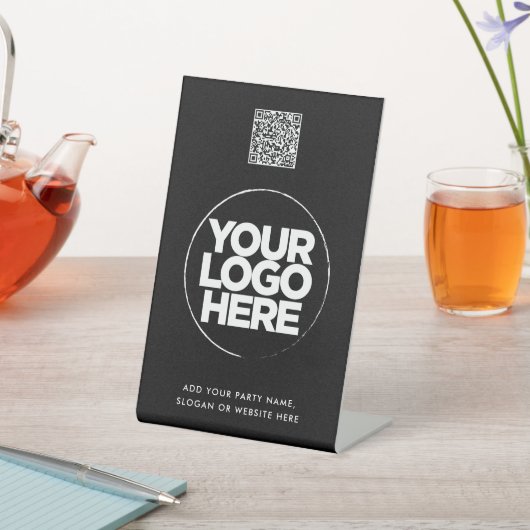 Personalized Logo and Text Simple Qr Code Reclamebord Met Voetstuk (Insitu)