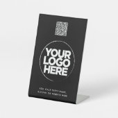 Personalized Logo and Text Simple Qr Code Reclamebord Met Voetstuk (Voorkant)