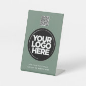 Personalized Logo and Text Simple Qr Code Reclamebord Met Voetstuk (Voorkant)