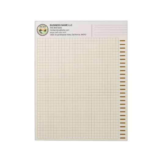 Personalized Logo, Brown Engineering Graph Paper Notitieblok (Linkerzijde)