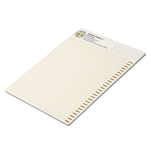 Personalized Logo, Brown Engineering Graph Paper Notitieblok (Schuin)