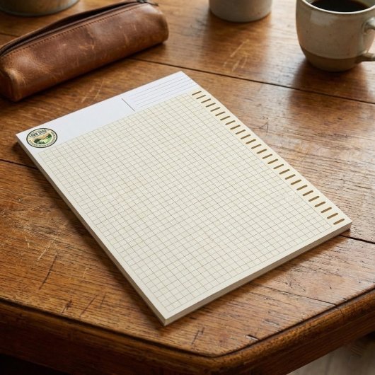Personalized Logo, Brown Engineering Graph Paper Notitieblok