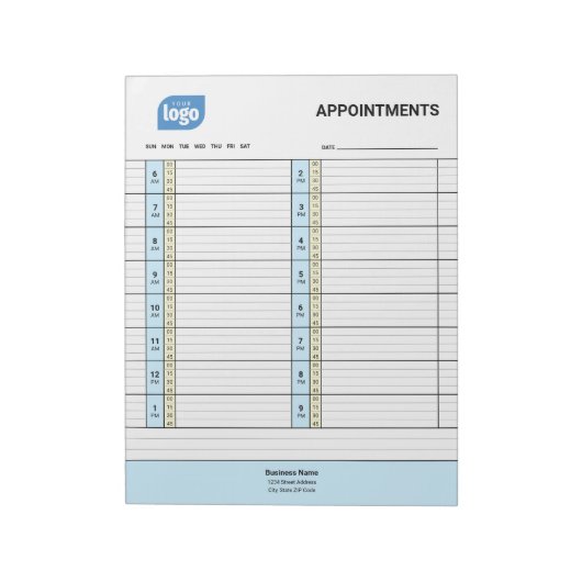 Personalized Logo Business Appointments Notepad Notitieblok (Linkerzijde)