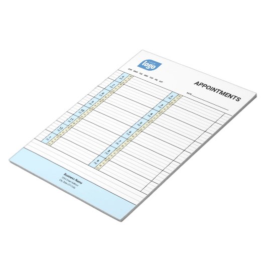 Personalized Logo Business Appointments Notepad Notitieblok (Schuin)