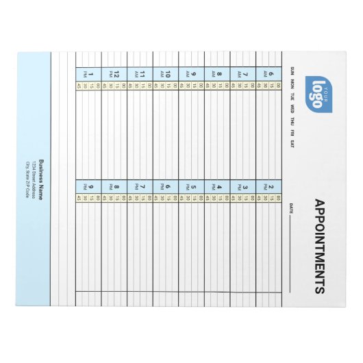 Personalized Logo Business Appointments Notepad Notitieblok (Voorkant)