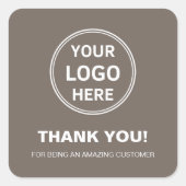 Personalized Logo Business Thank You Vierkante Sticker (Voorkant)