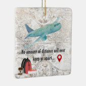 Personalized Long Distance Love Couples Christmas Keramisch Ornament (Rechts)