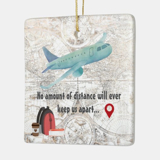 Personalized Long Distance Love Couples Christmas Keramisch Ornament (Links)