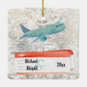 Personalized Long Distance Love Couples Christmas Keramisch Ornament (Achterkant)