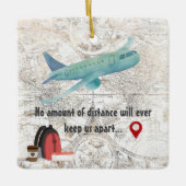 Personalized Long Distance Love Couples Christmas Keramisch Ornament (Voorkant)