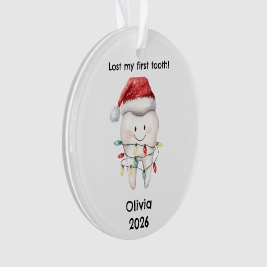 Personalized Lost My First Tooth Christmas Ornament (voorkant)