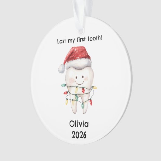 Personalized Lost My First Tooth Christmas Ornament (voorkant)