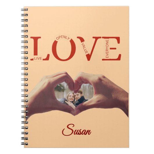 Personalized LOVE Acronym Photo  Notitieboek (Voorkant)