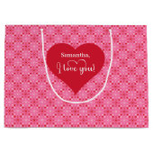 Personalized Love Gift Bag With I Love You Message Groot Cadeauzakje (Voorkant)