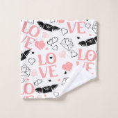 Personalized Love Gift Bath Towel Heart Sketch Bad Handdoek (Wasdoekje)