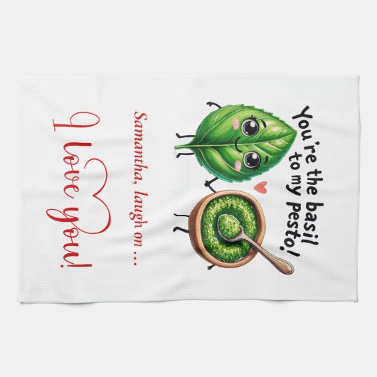 Personalized Love Gift Kitchen Towel Cartoon Food Theedoek (Horizontaal)