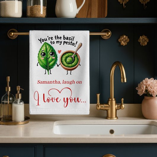 Personalized Love Gift Kitchen Towel Cartoon Food Theedoek
