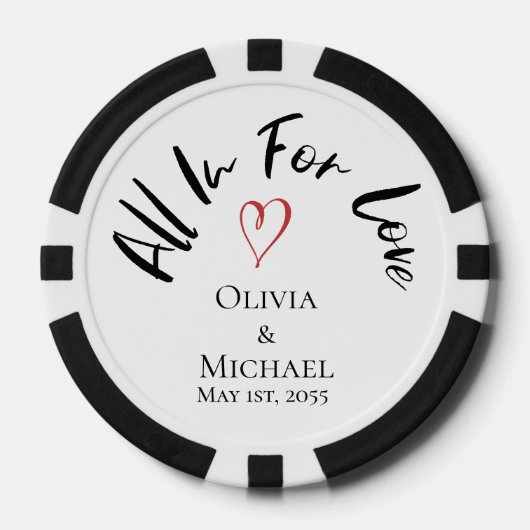 Personalized Love Heart Photo Wedding Anniversary Poker Chips (Voorkant)