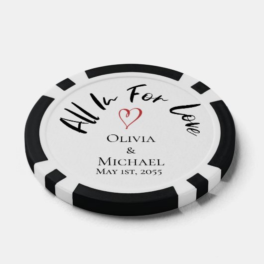 Personalized Love Heart Photo Wedding Anniversary Poker Chips (Enkel)
