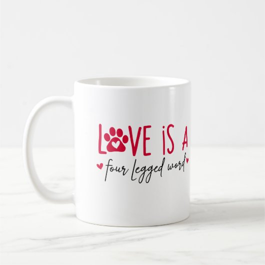Personalized Love is a Four Legged Word Photo Koffiemok (Links)