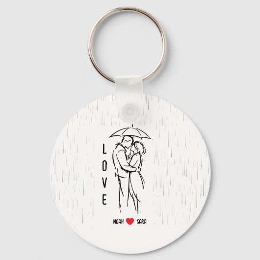 Personalized Love Keychain – Custom Names Romantic (Voorkant)