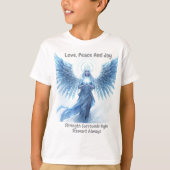 Personalized Love, Peace and Joy Winter Halo  T-shirt (Voorkant)