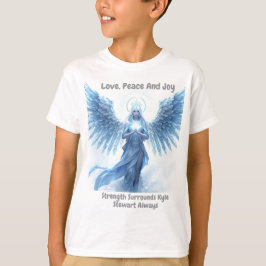 Personalized Love, Peace and Joy Winter Halo  T-shirt