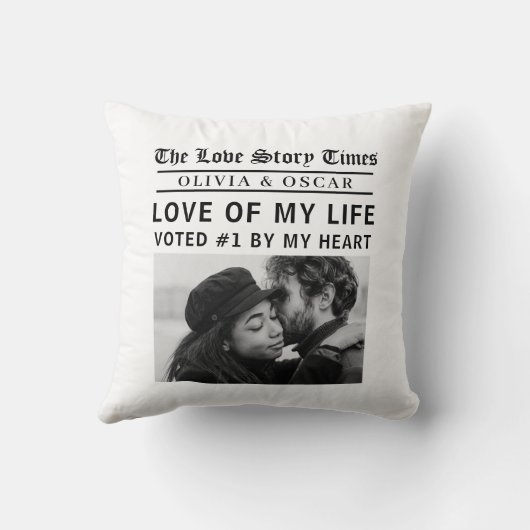 Personalized Love Story Photo Kussen (Achterkant)