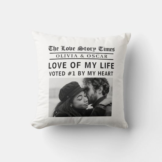 Personalized Love Story Photo Kussen (Voorkant)